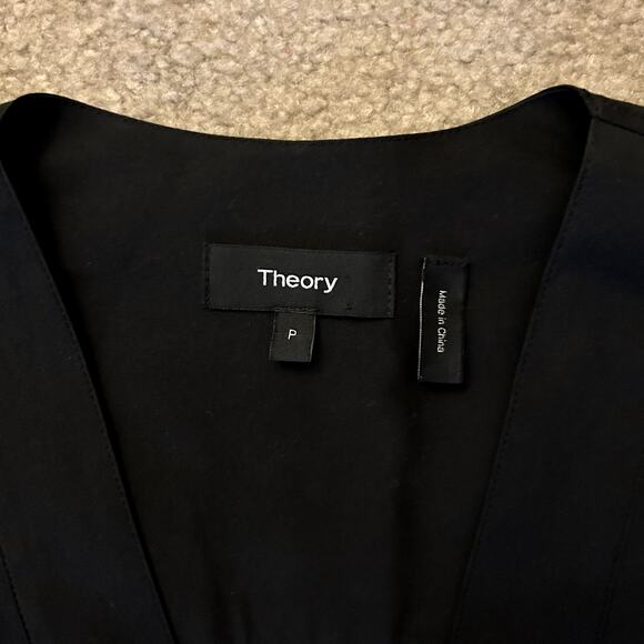 Theory Women´s Black Everyday V Shift Stretch Cotton Minimalist Dress Size P - Picture 8 of 10